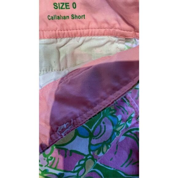 LILLY PULITZER CALLAHAN SHORTS PINK GREEN ELEPHANT CHIN CHIN WOMENS SZ 0 - Picture 6 of 9